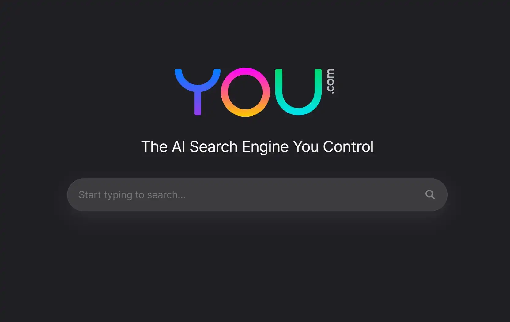 You.com search homepage from 2023